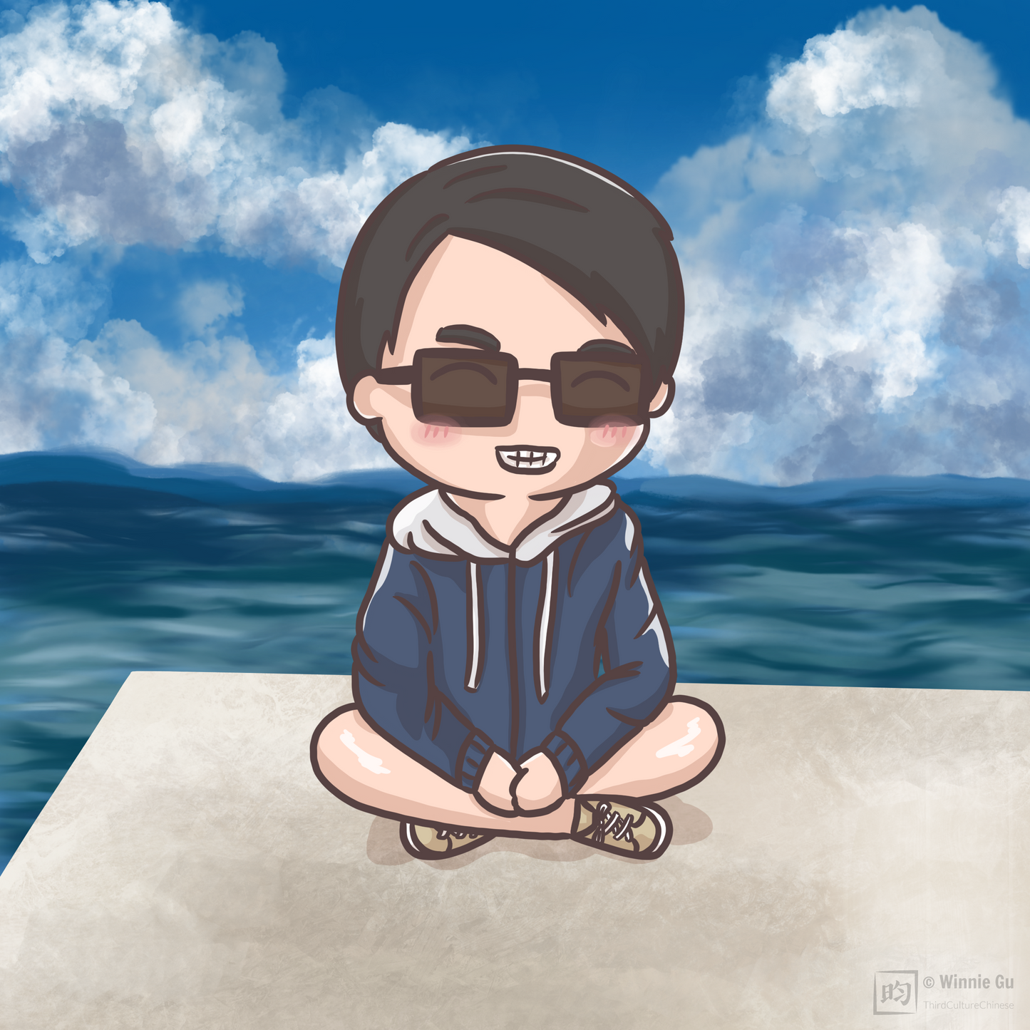 Full Body Personalized Cartoon Portrait - PNG + PSD Colored Background