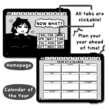 Webcomic B&W Weekly Planner | 2025 & Undated