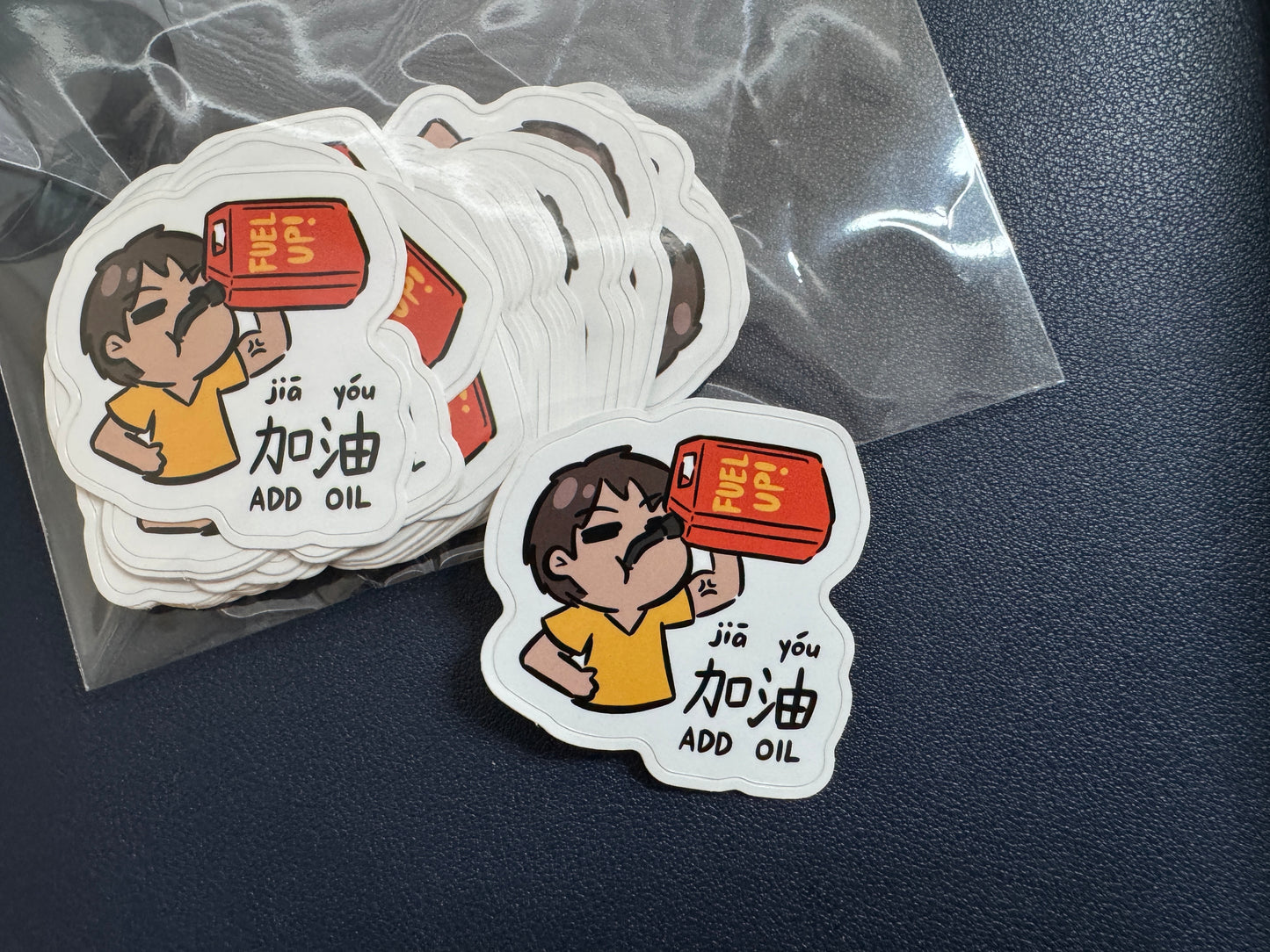 Fuel Up "Add Oil" 加油 Die-Cut Sticker