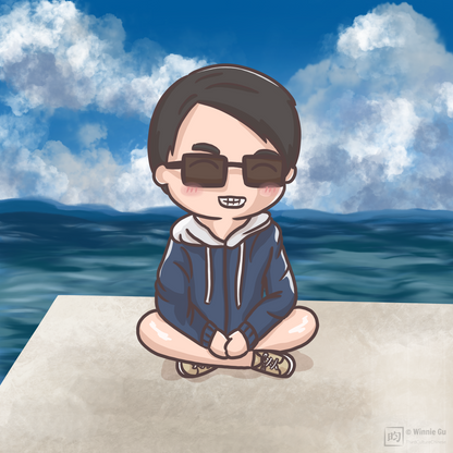 Full Body Personalized Cartoon Portrait - PNG + PSD Colored Background